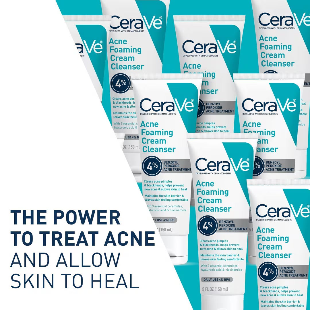 Cerave Acne Foaming Cream Cleanser with 4% Benzoyl Peroxide